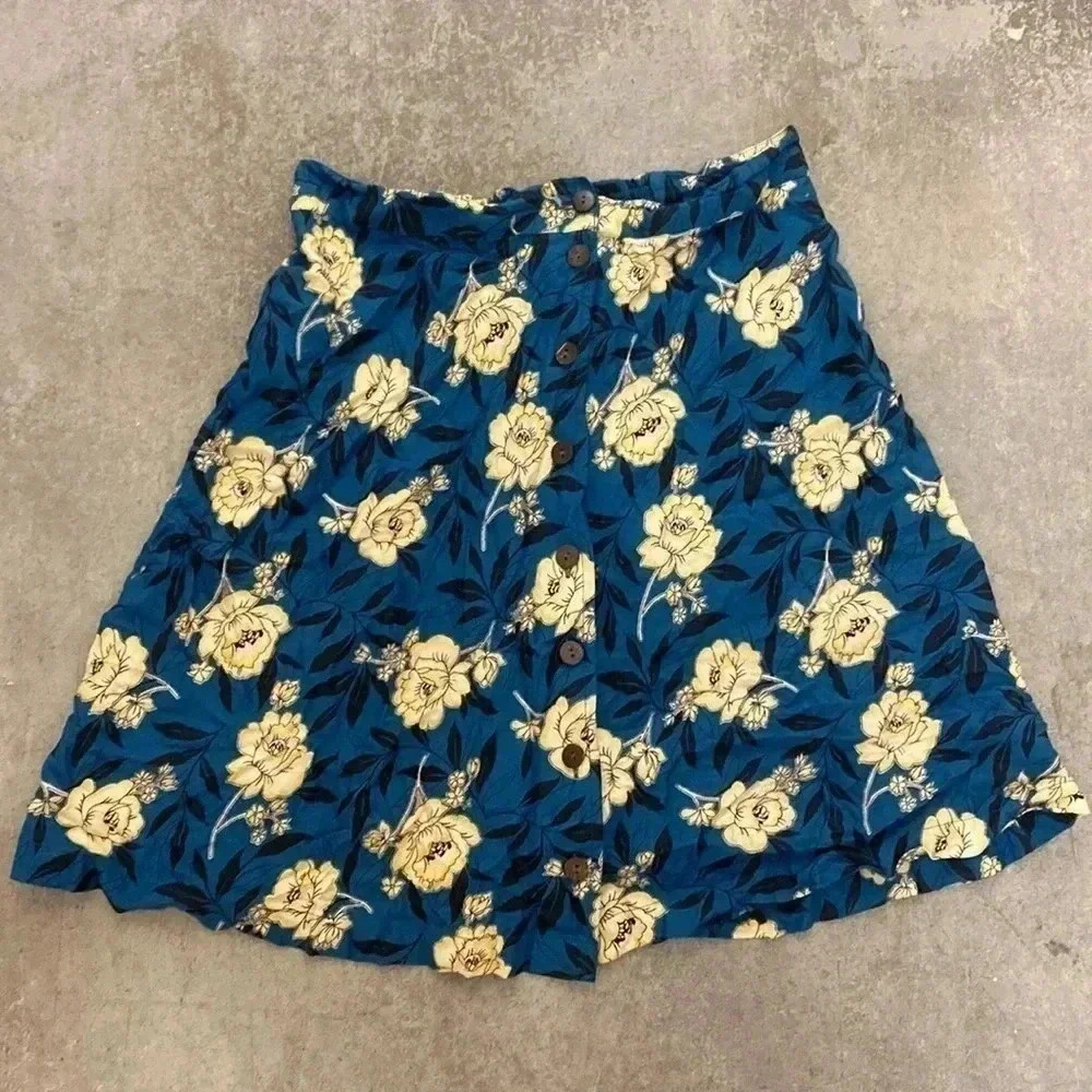 Floral Blue Skirt